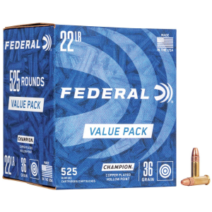 CHAMPION Training Copper Plated Hollow Point 36 Gr 22 Long Rifle Rimfire Ammo