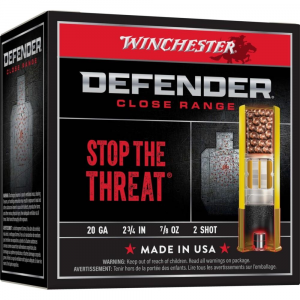 Defender Close Range 20 Gauge Shotgun Ammo - 25 Round Box