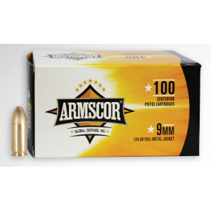 PRECISION Value Pack Full Metal Jacket 124 Gr 9mm Handgun Ammo - 100 Round Box