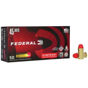 Federal American Eagle Syntech Action Total Jacket Flat Nose 220 gr 45 ACP Handgun Ammo - 50 Round Box - $29.95 at The Real Grit