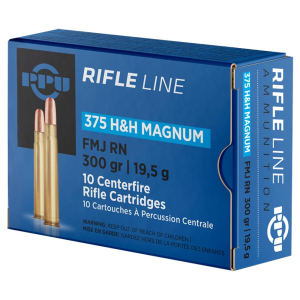 Standard Full Metal Jacket 300 gr 375 H&H Magnum Rifle Ammo - 20 Round Box