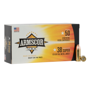 Armscor USA Full Metal Jacket 125 gr 38 Super Handgun Ammo - 50 Round Box - $28.95 at The Real Grit