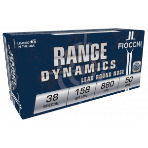 RANGE Dynamics Lead Round Nose 158 Gr 38 Special Handgun Ammo - 50 Round Box