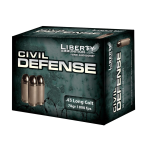 CIVIL Defense Hollow Point 45 Colt Handgun Ammo - 20 Round Box