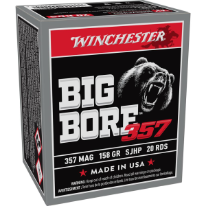 Big Bore Semi-Jacketed Hollow Point 158 gr 357 Magnum Handgun Ammo - 20 Round Box
