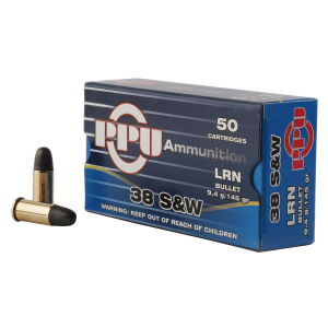 Lead Round Nose 145 gr 38 S&W Handgun Ammo - 50 Round Box