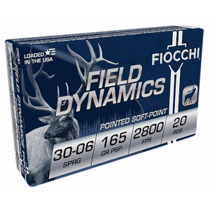 FIELD Dynamics Pointed Soft Point 165 Gr 30-06 Springfield Rifle Ammo - 20 Round Box