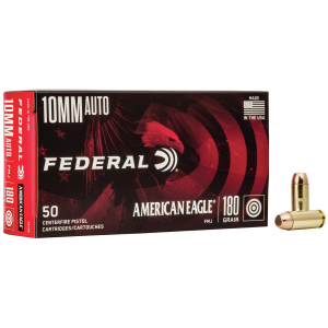 American Eagle Full Metal Jacket 180 gr 10mm Handgun Ammo - 50 Round Box