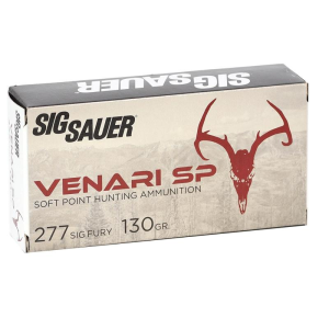 VENARI Soft Point 130 Gr 277 Sig Fury Rifle Ammo - 20 Round Box