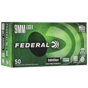BALLISTICLEAN Lead Free Frangible 95 Gr 9mm Handgun Ammo - 50 Round Box