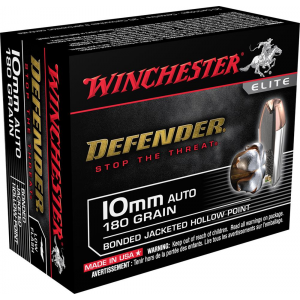 DEFENDER Bonded Jacketed Hollow Point 180 Gr 10mm Handgun Ammo - 20 Round Box