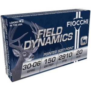 Fiocchi Field Dynamics Soft Point 150 gr 06 Springfield Rifle Ammo - 20 Round Box - $32.95 at The Real Grit