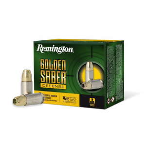 GOLDEN Saber Defense Brass Jacket Hollow Point 147 Gr 9mm Handgun Ammo - 20 Round Box