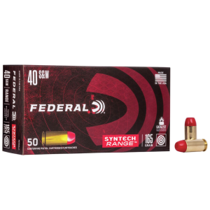 Federal American Eagle Syntech Range Total Jacket Flat Nose 165 gr 40 S&W Handgun Ammo - 50 Round Box - $26.95 at The Real Grit