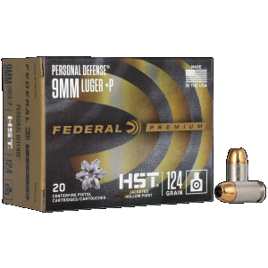 Federal Premium HST Jacketed Hollow Point 124 gr 9mm Handgun Ammo - 20 Round Box - $26.95 at The Real Grit