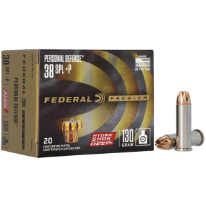 Premium Hydra-Shok Deep Hollow Point 130 gr 38 Special+P Handgun Ammo - 20 Round Box