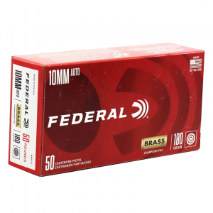 CHAMPION Training Full Metal Jacket 180 Gr 10mm Handgun Ammo - 50 Round Box