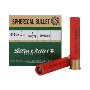 HUNTING 000 Buck 2-1/2" 3 Pellet 410 Gauge Shotgun Ammo - 25 Round Box