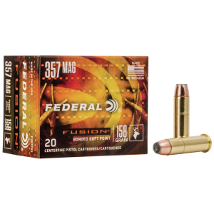Federal Fusion Soft Point 158 gr 357 Magnum Handgun Ammo - 20 Round Box - $30.32 at The Real Grit