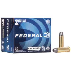 CHAMPION Training Lead Semi-wadcutter 95 Gr 32 H&r Magnum Handgun Ammo - 20 Round Box