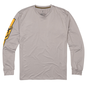Men's Buckmark Long Sleeve Sun Shirt - Light Gray/Gold