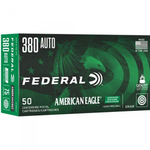 AMERICAN Eagle Irt Lead Free Full Metal Jacket 75 Gr 380 Acp Handgun Ammo - 50 Round Box