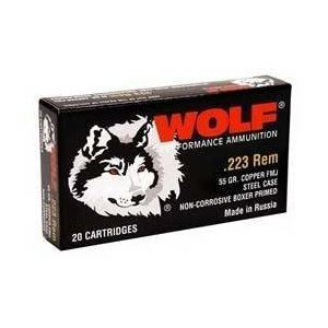WPA Military Classic Full Metal Jacket 55 Gr 223 Remington Rifle Ammo - 20 Round Box