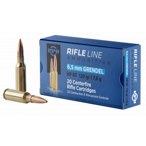 STANDARD Hollow Point Boat Tail 120 Gr 6.5 Grendel Rifle Ammo - 20 Round Box