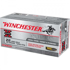 SUPER X Lead Round Nose 40 Gr 22 Long Rifle Rimfire Ammo - 222 Round Box