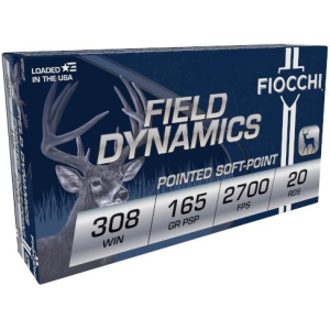 Fiocchi Field Dynamics Soft Point 165 gr 308 Winchester Rifle Ammo - 20 Round Box - $27.95 at The Real Grit