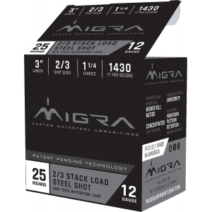 WATERFOWL Combinational Stack Load Steel #2/#3 1430 Fps 12 Gauge Shotgun Ammo - 25 Round Box