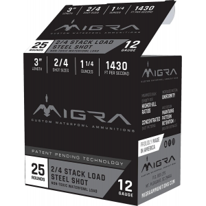 WATERFOWL Combinational Stack Load Steel #2/#4 1515 Fps 12 Gauge Shotgun Ammo - 25 Round Box