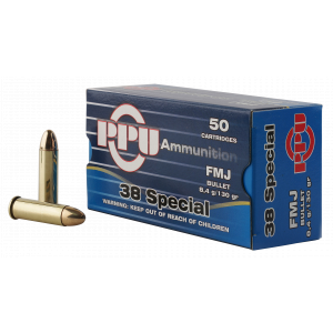 FULL Metal Jacket 130 Gr 38 Special Handgun Ammo - 50 Round Box