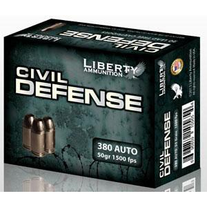 CIVIL Defense Hollow Point 380 Acp Handgun Ammo - 20 Round Box