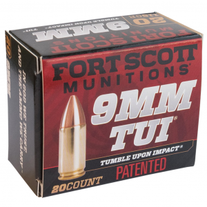 TUI Solid Copper Spun 80 Gr 9mm Handgun Ammo - 20 Round Box
