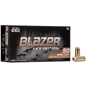 BLAZER Brass Full Metal Jacket 180 Gr 40 S&w Handgun Ammo - 50 Round Box