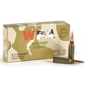 MILITARY Classic Full Metal Jacket 115 Gr 6.5 Grendel Rifle Ammo - 20 Round Box
