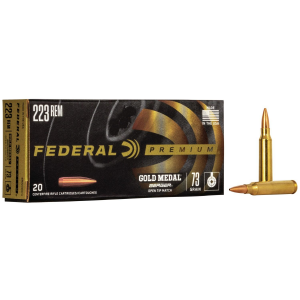 PREMIUM Gold Medal Berger Otm 223 Remington Rifle Ammo - 20 Round Box
