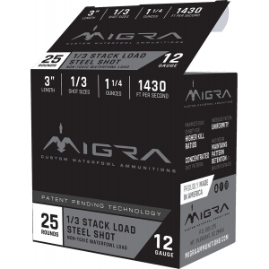 WATERFOWL Combinational Stack Load Steel #1/#3 1430 Fps 12 Gauge Shotgun Ammo - 25 Round Box