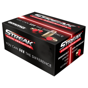 STREAK Visual Red Total Metal Case 115 Gr 9mm Handgun Ammo - 50 Round Box