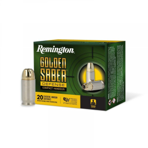 GOLDEN Saber Defense Compact Brass Jacketed Hollow Point 102 Gr 380 Acp Handgun Ammo - 20 Round Box