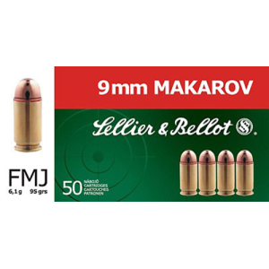 FULL Metal Jacket 95 Gr 9x18 Makarov Handgun Ammo - 50 Round Box