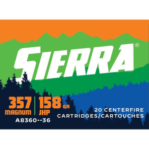 Sierra Sports Master Jacketed Hollow Point 158gr 357 Magnum Handgun Ammo - 20 Round Box - $24.95 at The Real Grit