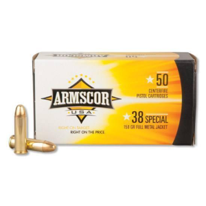 Armscor Full Metal Jacket 158 gr 38 Special Handgun Ammo - 50 Round Box - $33.70 at The Real Grit