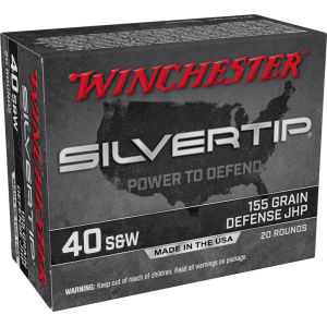 Silvertip Jacketed Hollow Point 155 gr 40 S&W Handgun Ammo - 20 Round Box