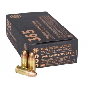 ELITE Performance 365 Full Metal Jacket 115 Gr 9mm Handgun Ammo - 50 Round Box