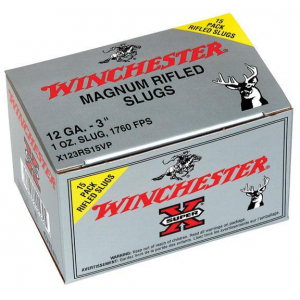 SUPER-X Rifled Slug 12 Gauge Shotgun Ammo - 15 Round Box