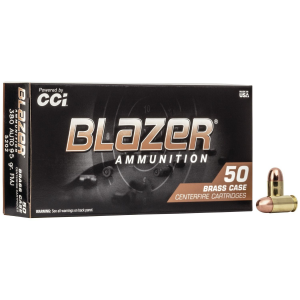 BLAZER Brass Full Metal Jacket 380 Acp Handgun Ammo - 50 Round Box