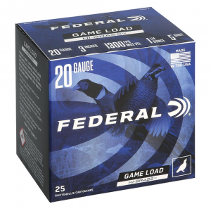 GAME Load Hi-brass #5 3" 1-4/4 Oz 20 Gauge Shotgun Ammo - 25 Round Box