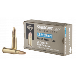 SUBSONIC Fmj Boat Tail 182 Gr 7.62 X 39mm Rifle Ammo - 20 Round Box